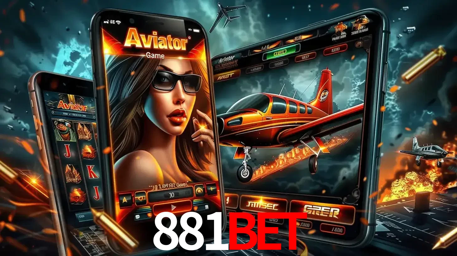O popular jogo de apostas Aviator exibido em vários celulares e tablets, mostrando a interface emocionante e a ação de voo disponíveis para jogar agora no 881bet.